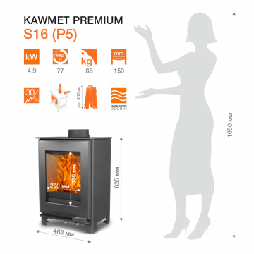 Фото8.Чавунна піч KAWMET Premium HARITA (4,9 kW)